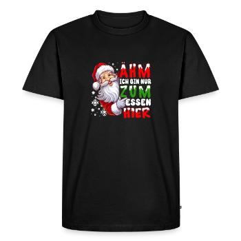 Je suis juste ici pour manger des hommes de Noël - T-shirt Premium bio Homme - noir - Devant - Nico (187cm)