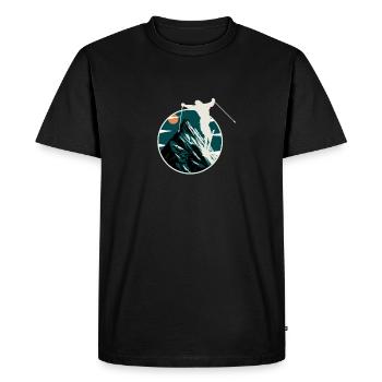 Mountain Skiing Adventure Graphic Mountain Skiing - Men's Premium Organic T-Shirt - black - Front - Nico (187cm)