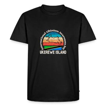 Albino Day Tanzania Flag Ukerewe Island Africa - Men's Premium Organic T-Shirt - black - Front - Nico (187cm)