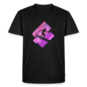 Planche de surf Hawaii Surfergirl - T-shirt Premium bio Homme - noir - Devant - Nico (187cm)
