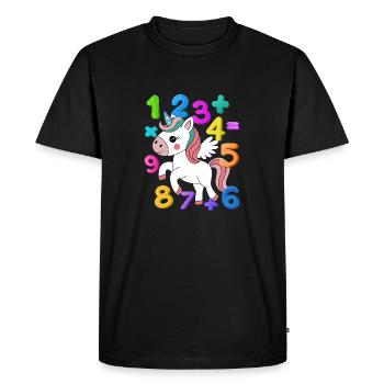 Numbers Day 2025 Math Unicorn Number Day Kids Gift - Men's Premium Organic T-Shirt - black - Front - Nico (187cm)