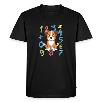 Numbers Day 2025 Math Dog Number Day Kids Gift - Men's Premium Organic T-Shirt - black - Front - Nico (187cm)