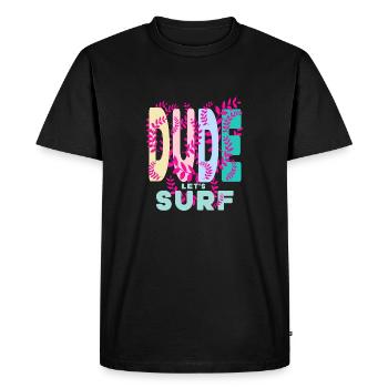 Dude - Men's Premium Organic T-Shirt - black - Front - Nico (187cm)