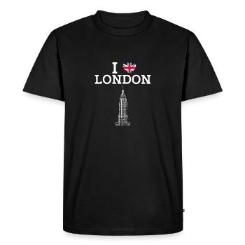 I Love London Cool Paris France Pun Tower Empire - Men's Premium Organic T-Shirt - black - Front - Nico (187cm)