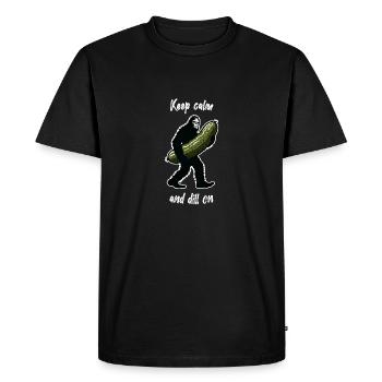 Keep calm and dill on. Pickle Dill Bigfoot Sasquat - Men's Premium Organic T-Shirt - black - Front - Nico (187cm)