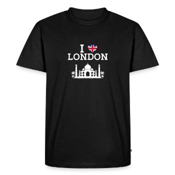 I Love London Taj Mahal Cool Paris France Drapeau - T-shirt Premium bio Homme - noir - Devant - Nico (187cm)