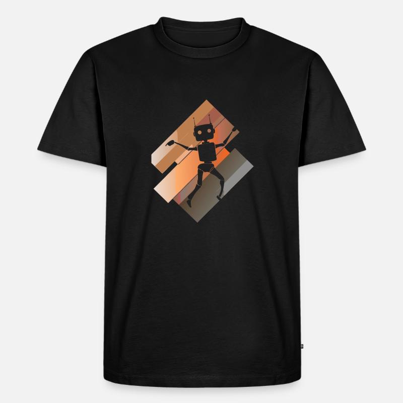 Roboter Informatik Tech - Männer Premium Bio T-Shirt - Schwarz
