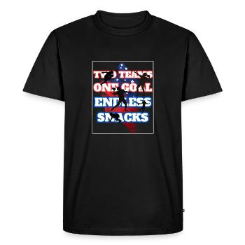 Two Teams One Goal Endless Snacks - Men's Premium Organic T-Shirt - black - Front - Nico (187cm)