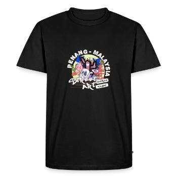Peinture murale à Penang - T-shirt Premium bio Homme - noir - Devant - Nico (187cm)