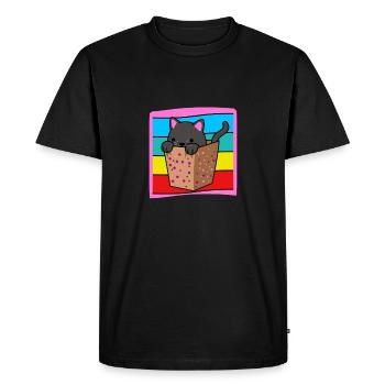 Chat dans une boîte - T-shirt Premium bio Homme - noir - Devant - Nico (187cm)