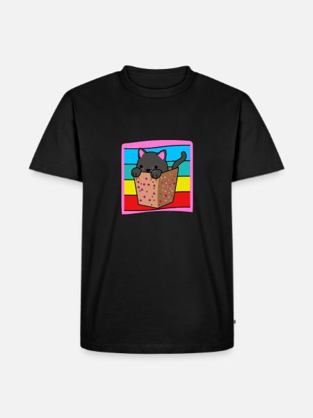 Cat in a box - Men's Premium Organic T-Shirt - black