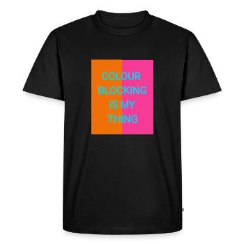 Mélange de couleurs - T-shirt Premium bio Homme - noir - Devant - Nico (187cm)