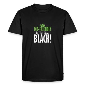 Eco-friendly Is The New Black! Planet Earth Day - Men's Premium Organic T-Shirt - black - Front - Nico (187cm)