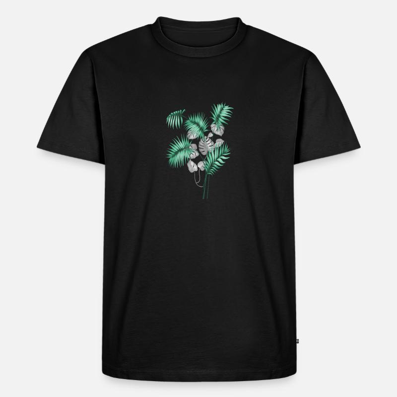 Tropical Leaves Design - Männer Premium Bio T-Shirt - Schwarz