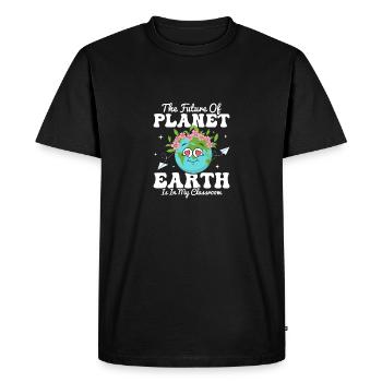 L’avenir de la planète Terre Enseignant du Jour de la Terre - T-shirt Premium bio Homme - noir - Devant - Nico (187cm)