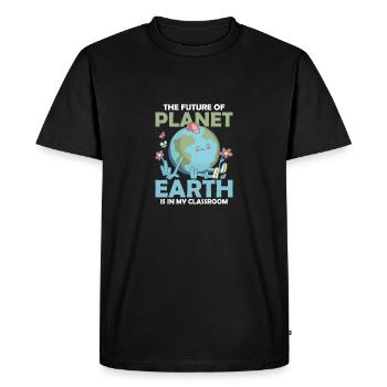 L’avenir de la planète Terre Enseignant Jour de la Terre - T-shirt Premium bio Homme - noir - Devant - Nico (187cm)