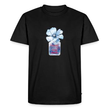 Belle vie chaque minute Citation inspirante - T-shirt Premium bio Homme - noir - Devant - Nico (187cm)