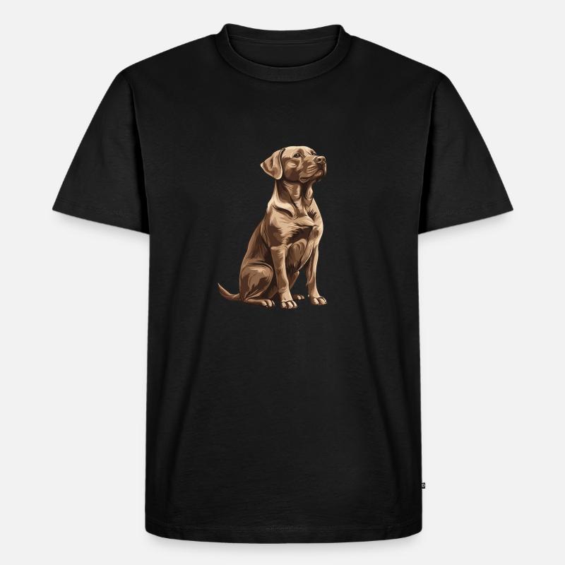 Brauner Labrador - Männer Premium Bio T-Shirt - Schwarz