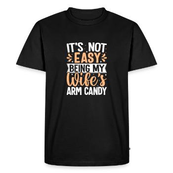 Funny Arm Candy Husband Saying Design - Men's Premium Organic T-Shirt - black - Front - Nico (187cm)