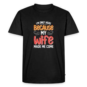 Humorous Husband Saying Design - Men's Premium Organic T-Shirt - black - Front - Nico (187cm)