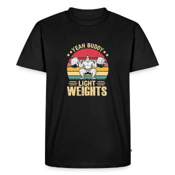 Buddy Light Weights Fitness dicton - T-shirt Premium bio Homme - noir - Devant - Nico (187cm)