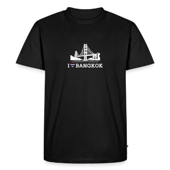 J’aime Bangkok Drapeau Golden Gate Bridge Thaïlande - T-shirt Premium bio Homme - noir - Devant - Nico (187cm)