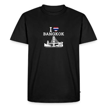 J’aime Bangkok Thaïlande Golden Gate Bridge Drapeau - T-shirt Premium bio Homme - noir - Devant - Nico (187cm)