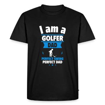 Golfer dad: Perfect swing, Father's Day gift - Men's Premium Organic T-Shirt - black - Front - Nico (187cm)