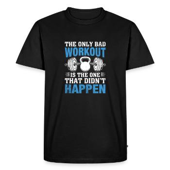 The only bad workout is the one you missed - Men's Premium Organic T-Shirt - black - Front - Nico (187cm)