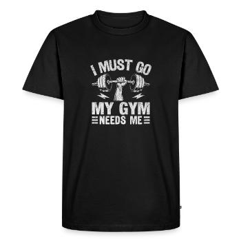 Je dois aller à la salle de sport - T-shirt Premium bio Homme - noir - Devant - Nico (187cm)