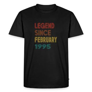 Legend Since February 1995 Men Women Vintage 1995 - Men's Premium Organic T-Shirt - black - Front - Nico (187cm)