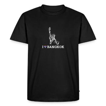 Cool Statue Of Liberty I Love Bangkok Heart Flag - Men's Premium Organic T-Shirt - black - Front - Nico (187cm)
