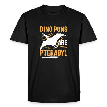 Drôle de Dino Jeu de mots Ptérodactyle - T-shirt Premium bio Homme - noir - Devant - Nico (187cm)