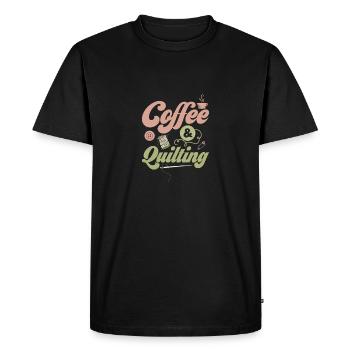 Coffee & Quilting Sewing Quilter - Men's Premium Organic T-Shirt - black - Front - Nico (187cm)
