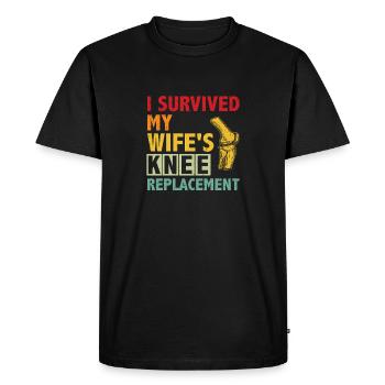 I survived my wife's knee surgery - Men's Premium Organic T-Shirt - black - Front - Nico (187cm)