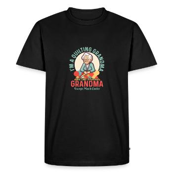 I'm A Quilting Grandma Quilter Sewing - Men's Premium Organic T-Shirt - black - Front - Nico (187cm)