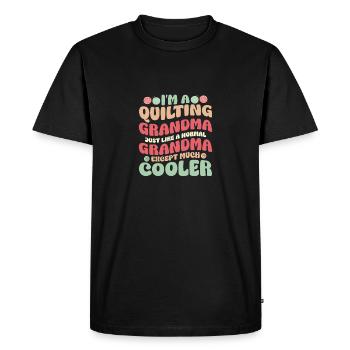 I'm A Quilting Grandma Sewing Quilter - Men's Premium Organic T-Shirt - black - Front - Nico (187cm)