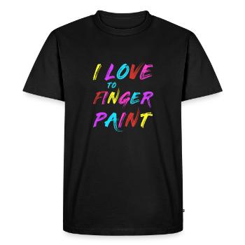 I'M PAINT - I Love to Finger Paint – Finger Paints - Men's Premium Organic T-Shirt - black - Front - Nico (187cm)