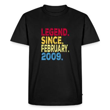 Légende depuis février 2009 Design Pour garçon , fille - T-shirt Premium bio Homme - noir - Devant - Nico (187cm)