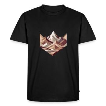 Scène de montagne carrée minimaliste - T-shirt Premium bio Homme - noir - Devant - Nico (187cm)
