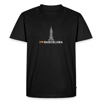 J’aime Barcelone Cool Empire Espagne État Lover Jeu de mots - T-shirt Premium bio Homme - noir - Devant - Nico (187cm)