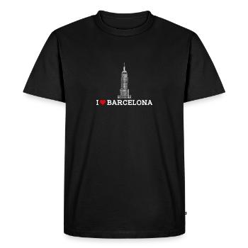I Love Barcelona Heart Flag Spain Lover Empire - Men's Premium Organic T-Shirt - black - Front - Nico (187cm)