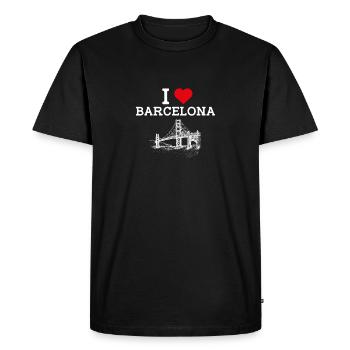 J’aime Barcelone Espagne Lover Golden Gate Bridge - T-shirt Premium bio Homme - noir - Devant - Nico (187cm)