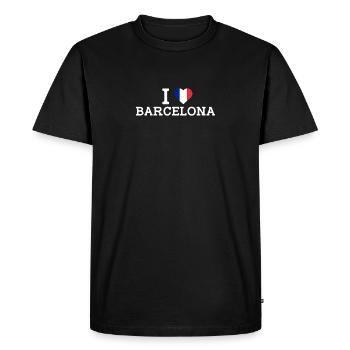 France Coeur J’aime Barcelone J’aime Mauvais Drapeau - T-shirt Premium bio Homme - noir - Devant - Nico (187cm)