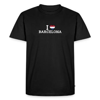 J’aime Barcelone Cool Wrong Flag Pays-Bas Coeur - T-shirt Premium bio Homme - noir - Devant - Nico (187cm)