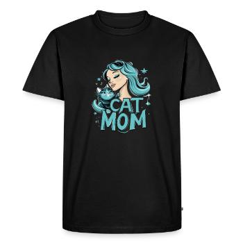 Cat Mom Cat Cat Cats - Men's Premium Organic T-Shirt - black - Front - Nico (187cm)