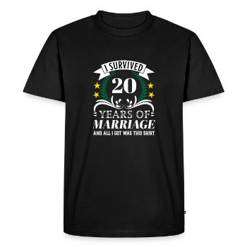 ans de mariage Plan d’art 1 Exemplaire 4 - T-shirt Premium bio Homme - noir - Devant - Nico (187cm)