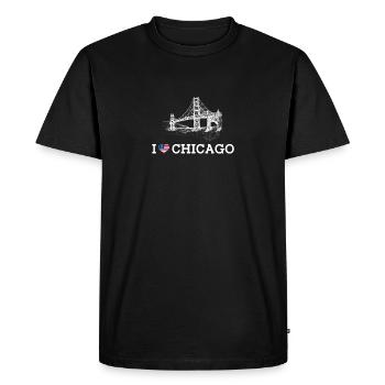 I Love Chicago Cool Golden Gate Bridge Lover Flag - T-shirt Premium bio Homme - noir - Devant - Nico (187cm)