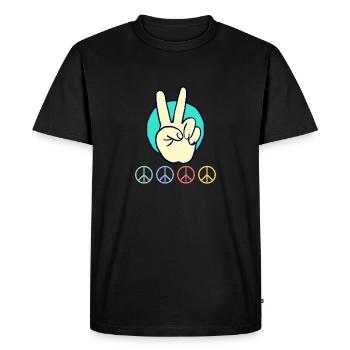 Planche d’art de la paix 1 Exemplaire 3 - T-shirt Premium bio Homme - noir - Devant - Nico (187cm)