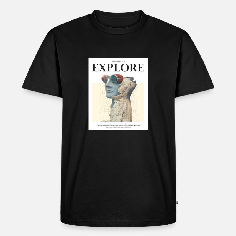 Explore - Männer Premium Bio T-Shirt - Schwarz
